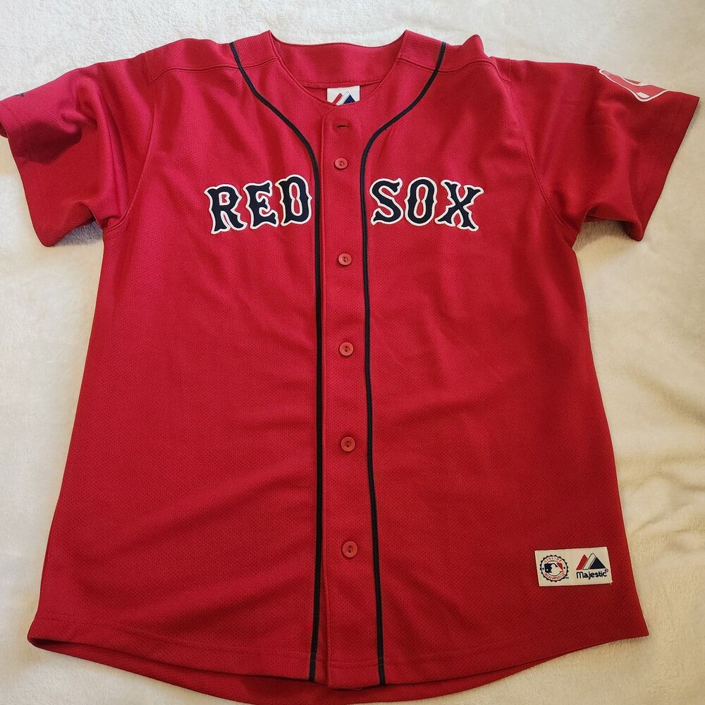 Majestic Red Sox Dustin Pedroia #15 Red Alternate Jersey - Youth XL (18/20)-EUC
